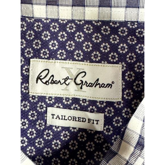 Robert Graham Shirt Men 41 16 Button Up Checkered Long Sleeve - Picture 6 of 9